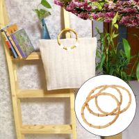 1 x Round Bamboo Bag Handle for Handcrafted Handbag DIY Bags Accessories