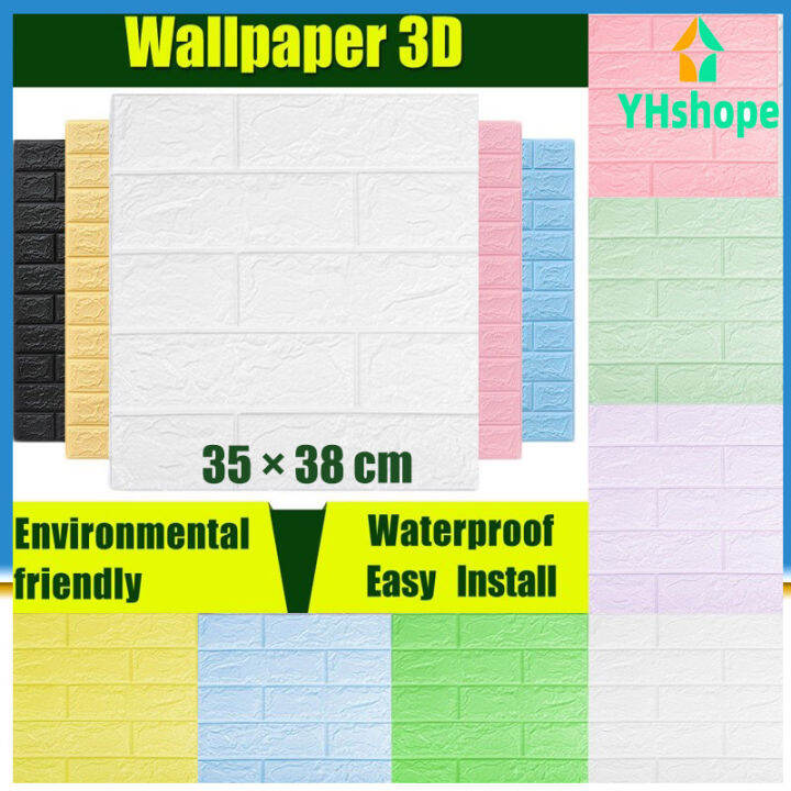 5pcs wallpaper 3d sticker waterproof foam room design Lazada PH