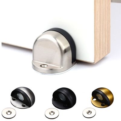 Magnetic Door Stopper Stainless Steel Quality Security Door Stop Hold Open No Need To Drill Suitable For Screw Floor Wall Mount Door Hardware Locks