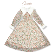 Đầm Hoa Tay Dài Cổ Điển M3041 Cocobebe