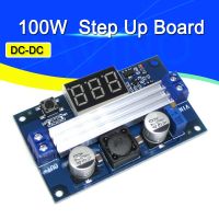 【COOL】 E-Dokan DC DC Digital Step-Up Converter โมดูลแหล่งจ่ายไฟที่ควบคุมได้ + โวลต์มิเตอร์100W DC-DC 3-35V ถึง3.5-35V Step Up Board