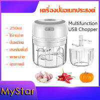 เครื่องปั่นกระเทียม ปั่นอาหาร เครื่องบดอาหาร เครื่องปั่น ชาร์จไฟ USB ได้ 250ML