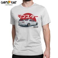 Monster Skyline R32 Gtr Jdm Tshirts Men Japanese Car Drift Funny Pure Cotton Tees Sleeve T Shirts