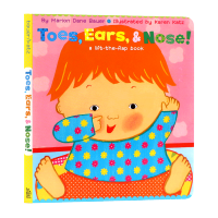 English original genuine toes ears nose! Cardboard flip book Karen Katz Karen Katz nose eyes ears facial features cognition childrens English Enlightenment picture book parent-child interaction hide and seek book