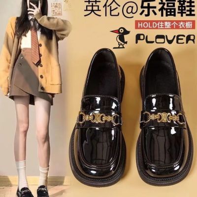 ✁ PLOVER Woodpecker genuine leather soft-soled small leather shoes for women in spring and autumn new versatile Loft one-leg high-heeled shoes