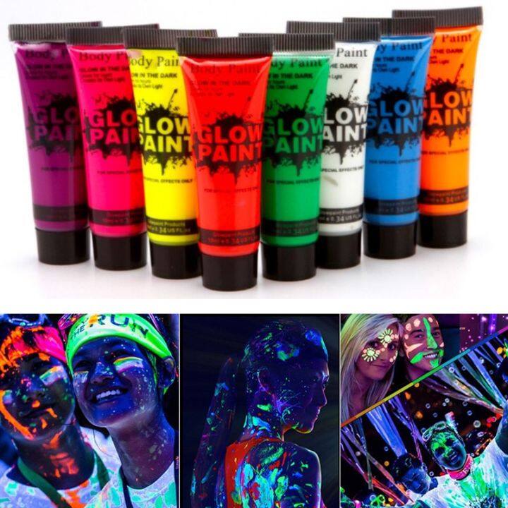 smilewil-body-paint-สีทาตัวเรืองแสง-สีสะท้อนแสง-บอดี้เพ้นท์-เรืองแสงในไฟแบล็คไลท์-มีหลายสีให้เลือก