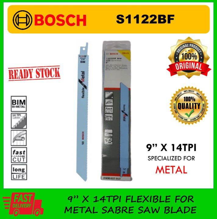 BOSCH S1122BF BIM 9” X 14TPI FLEXIBLE FOR METAL SABRE SAW BLADE