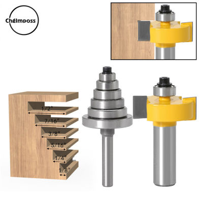 ChgImpossไม้เครื่องตัดมิลลิ่งRabbeting Router Bit 6ชุดตลับลูกปืนสำหรับหลายความลึก1/8นิ้ว1/4นิ้ว5/16นิ้ว3/8นิ้ว7/16นิ้ว