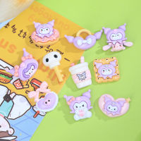 XINHAN 10ชิ้นการ์ตูนขนาดเล็กน่ารัก Sanrio อนิเมะ Kuromi งานฝีมือเรซิ่นสำหรับ DIY กิ๊บติดผมเครื่องประดับวัสดุตกแต่งสมุดภาพ