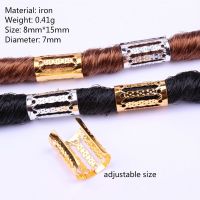 10 Pcs/Lot Mix Silver Golden Plated Hair Braid Dread Dreadlock Beads Adjustable Cuff Clip 8mm Clip Metal Tube Lock