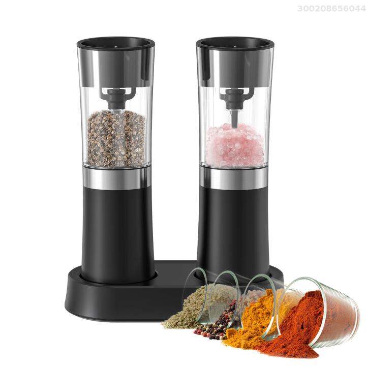 Gravity Electric Pepper and Salt Grinder Set USB Rechargeable with Dual