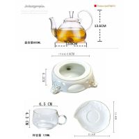 European-Style Scented Tea Making Pot Boiled Flowers and Plants Fruit Tea Set Candle Heating Glass Ceramic Warm Tea Stove Coffee Cup