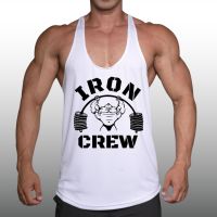 IRON CREW เสื้อกล้ามเพาะกายทรงคลาสสิค Bodybuilding Dry Fit Gym Tank Top