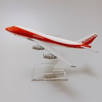 เครื่องบินโบอิ้งโบอิ้งโลหะอัลลอยขนาด16ซม. สีส้มเครื่องบินจำลอง B747-200เครื่องบินแบบจำลองเครื่องบิน