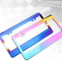 Colorful Stainless Steel American License Plate Frame Universal Color Metal USA Standard Car Registration Plate Frame Holder