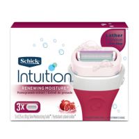 ชุดใบมีดโกนอุปกรณ์เสริมสำหรับมีดโกนรุ่น Schick Intuition Renewing Moisture Pomegranate Extract Women’s Razor Blade Refills 3Cartridges