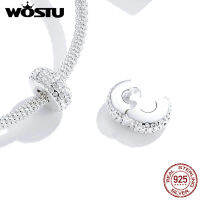 [ในสต็อก] กันชนเสน่ห์ WOSTU 100 เงินแท้925ที่เรียบง่ายด้วยมือเปล่ากันชนลูกปัด Fit สร้อยข้อมือและกำไลเครื่องประดับ ทำ CQC1490