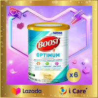 [6 กระป๋อง]Boost Optimum บูสท์ออปติมัม 800กรัมx6 Nestle เนสท์เล่ อาหารเสริมทางการแพทย์ อาหารสูตรครบถ้วน นมผง เวย์โปรตีน อาหารเสริมสำหรับผู้สูงอายุ