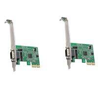 2X PCIE to Single Serial Port Rs232 Expansion Card Chip AX99100 Serial DB9 Pcie Adapter Riser Card for Desktop Computers