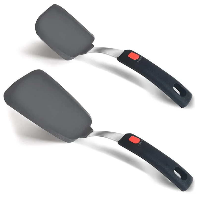 2PCS Flexible Silicone Spatulas Set, Heat Resistant Flexible