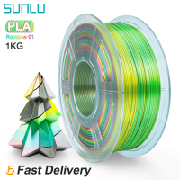 SUNLU Silk Rainbow Filament 1.75มม. 1กก. สำหรับเครื่องพิมพ์3D เปลี่ยนสีเงา PLA Filament ผ้าไหมวัสดุการพิมพ์ Fast Ship