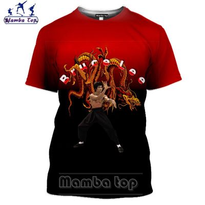 Mamba Top 3D Print Kung Fu Star Bruce Lee T Shirt Men Tshirt Women Streetwear Movie Martial Arts Actor Summer Loose Short Sleeve