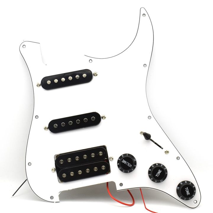 ชุดประกอบแผ่นขีดข่วนแบบมีสายโหลด-ssh-pickguard-กีตาร์ไฟฟ้าหลายสีและสีดำ