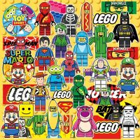 สติ๊กเกอร์บล็อกตัวต่อลายการ์ตูน LEGO สำหรับตกแต่งแล็ปท็อป Ipad กระเป๋าเดินทางกล่องอะคริลิคสติกเกอร์กันน้ำ