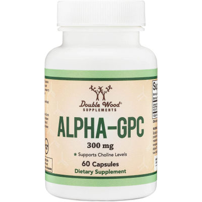 Double Wood Alpha GPC Choline Brain Supplement for Acetylcholine, 60 Count