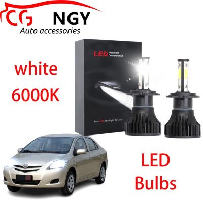 หลอดไฟหน้า LED 6000K สูง ต่ํา สีขาว สําหรับ Toyota Vios NCP93 2007-2013 1 คู่ รับประกัน 10 เดือน