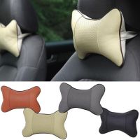 New Universal Car Neck Pillows PVC Leather Breathable Mesh Auto Car Neck Rest Headrest Cushion Pillow Car Interior Accessories Seat Cushions