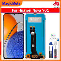 MagicMeta 6.52 "ต้นฉบับสีดำสำหรับ Huawei Nova Y61 EVE-LX9 EVE-LX9N ชิ้นส่วนจอสัมผัสแอลซีดีของเครื่องแปลงดิจิทัล LX3อีฟ