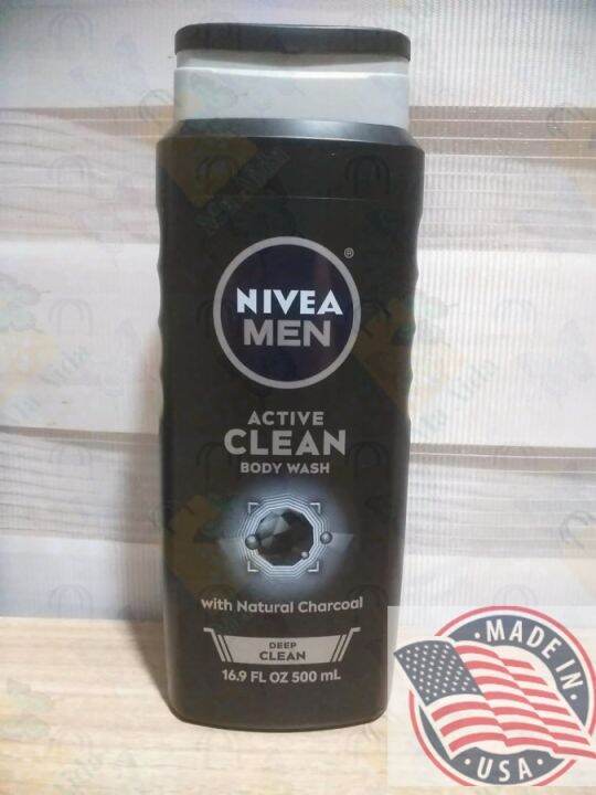 Nivea men Active Clean Body wash w/natural Charcoal deep clean (500ml