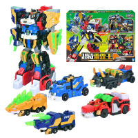 5 IN 1 Mini Force V Rangers Transforming Robot To Car Toys Action Figures Mini Force X Deformation หุ่นยนต์ไดโนเสาร์ Toy