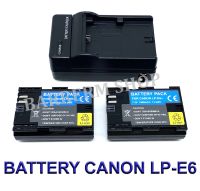 (Saving Set 2+1) LP-E6 / LPE6 / LP-E6N / LPE6N Camera Battery and Charger for Canon รหัสแบต LP-E6 / LPE6 / LP-E6N / LPE6N แบตเตอรี่และแท่นชาร์จสำหรับกล้องแคนนอน EOS 5D,5D MK II,5D MK III,6D,60D,7D,70D,80D,5DSR,EOS R BY BARRERM SHOP