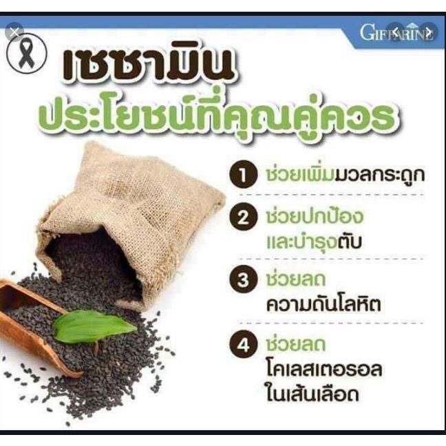 งาดำกิฟฟารีน-สารสกัดจากงาดำ-กิฟฟารีน-เซซามิ-เอส-ชนิดแคปชูล-sesame-s-giffarine-สารสกัดเซซามิน-บรรจุ-60-แคปซูล-ข้อเข่า-มวลกระดูก-วัยทอง-ของแท้