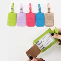 【DT】 hot  Portable PU Leather Luggage Tag Baggage Boarding Bag Name Tag Suitcase Identifier Label ID Address Holder Travel Accessories