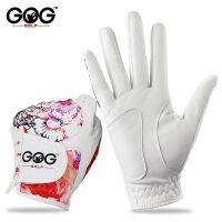 ◊▥ ถุงมือกอล์ฟ GOG 1 คู่ หนังแท้และลายสีไลคร่ามือซ้าย ขวามือนุ่มกีฬาถุงมือใหม่สำหรับหญิงสาวเลดี้