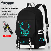 Hygge【 Free Gift】2023 Korean New Waterproof Luminous Kids Backpack Children School Bags Primary Schoolbag High School Lightweight Backpack Large Travel Outing Bag Luggage Bag