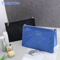 TINBERON Tas Kosmetik ของใช้จำเป็นในการเดินทางสำหรับกระเป๋าเข้าห้องน้ำของผู้ชายของผู้หญิงกระเป๋าเครื่องสำอางดีไซน์หรูหราแทรกกระเป๋าแบ่งช่อง