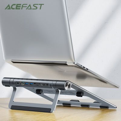 ACEFAST ที่จับแล็ปท็อปอลูมิเนียม8-In-1ฮับ USB C แท่นวางมือถือ4K USB3.1 PD LAN Sd/tf พอร์ตขาตั้งแล็ปท็อปสำหรับ MacBook HP Dell Feona