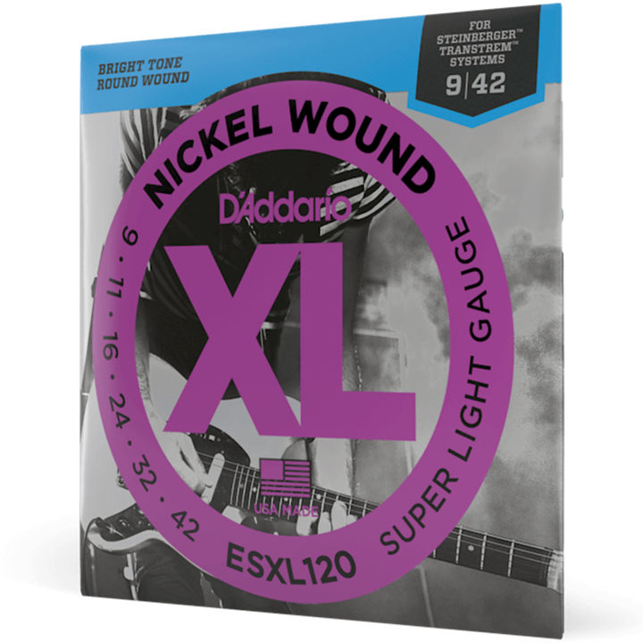 daddario-esxl120-สายกีตาร์หัวตัด-สายกีตาร์ไฟฟ้าหัวตัด-เบอร์-9-แบบ-nickel-wound-ของแท้-100-double-ball-end-super-light-0-009-0-042-made-in-usa