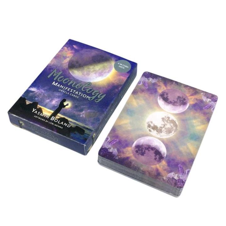 ร้อนขายไพ่ทาโรต์สำหรับการทำนายของใช้ส่วนตัวสำหรับ-moonology-manifestation-oracle-cards-mysterious-divination-tarot-deck-เวอร์ชั่นภาษาอังกฤษเต็มรูปแบบในอุดมคติ