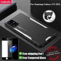 Nebula สำหรับ Samsung Galaxy A71 5G (6.7) นิ้ว SM-A716F SM-A7156ปลอกโลหะอะลูมินัมอัลลอย Matte เคสหลัง Anti-Scratch Hp Samsung Galaxy A71 5G กรณีผู้ถือแหวนชุดทำความสะอาดหน้าจอกระจกนิรภัยฟรีสำหรับ Samsung Galaxy A71(5G)