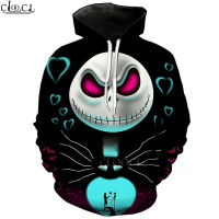 2023 NewCLOOCL Hot Movie The Nightmare Before Christmas 3D พิมพ์ผู้ชายผู้หญิง Harajuku Hoodies