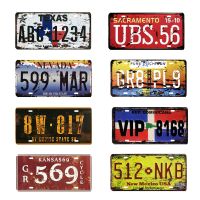 【YF】✷✌✲  States Numberplate Metal Signs America Florida New Jersey Texas Nevada License Plates Bar Wall Car Tin Sign