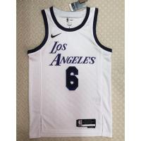 Hot 【hot pressed】2023 nba jersey Los Angeles Lakers NO.6 James white basketball jersey