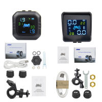 Hot sale Tire temperature 2PCS external TPMS sensor LCD color screen tpms motorcycle tire pressure monitoring system