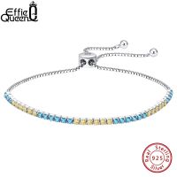 【hot】卐☫☢  Effie Real 925 Tennis Hand Chain Jewelry Adjustable Size 16-23cm SB152