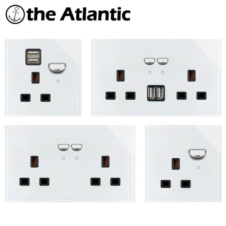 【new】 13A UK Plug Power Socket With USB Charger Wall Outlet Double